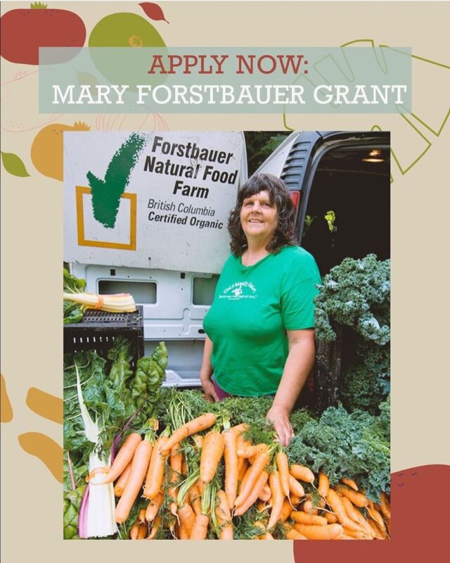 LAST CALL! 🍎 BCAFM is accepting applications for the 2022 Mary Forstbauer Grant to support a farmer selling at BC farmers' markets until tomorrow, January 15th midnight.
The $500 grant can be used to implement a new initiative on their farm and for supplies, training, new equipment, services, contractors, staff or consultants. 

Apply on our website in our bio 😊

#farmersmarketfinds #BCfarmersmarkets #lovemymarket #BCfarmersmarket #shareBC #supportlocal