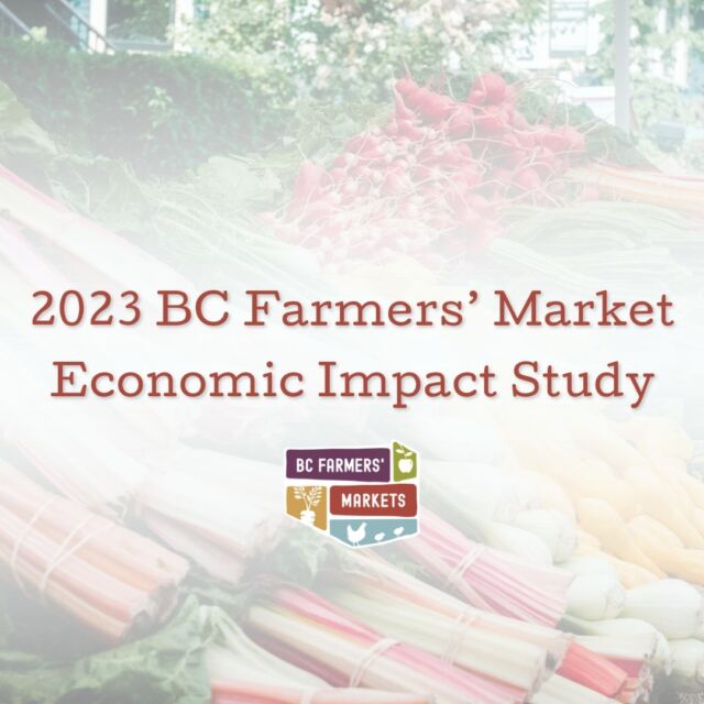Over the summer 2023, the BC Association of Farmers’ Markets (BCAFM) will complete the BC Farmers’ Markets Economic Impact Study of its member farmers’ markets. The purpose of the study is to support the development of farmers’ markets across the province. By collecting data about what customers spend and how many people attend, we can quantify the significant contributions of markets to the communities and increase their visibility.  The results will help demonstrate the value of your market to your local government, potential funders, and members of the public.

The study will centre on completing market assessments, which involves a one-day, on-site study of customers while a participating farmers’ market is operating. Our aim is to complete study assessments in a total of 65 farmers’ markets of all types and sizes across the province. 

IS YOUR MARKET INTERESTED IN PARTICIPATING?

If your farmers’ market is interested in participating in this 2023 study, please complete the Expression of Interest Form at this link. As our aim is to conduct the most representative provincial study, BCAFM and the study project team will determine the final roster of farmers’ market participants. In spring 2023, BCAFM and the study team will reach out to markets and confirm the final roster of participating markets.

If you have any questions about the 2023 BC Farmers’ Market Economic Impact Study, please contact:

Impact Project Coordinator

impactcoordinator@bcfarmersmarket.org

Read more about the 2023 BC Farmers' Market Economic Impact Study in our bio!