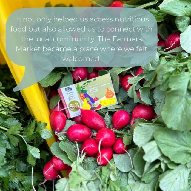 💙 TESTIMONIAL TUESDAY 💙

We love hearing from our participants about the positive impact the Nutrition Coupon Program makes on their lives.
 
From one of our program participants:

“As a Ukrainian family, we faced various challenges, but thanks to the program's coupons, we were able to afford high-quality fresh produce, such as berries, fruits, and high-quality ground meat, which we might have struggled to afford otherwise.”

#testimonialtuesday #nutrition #foodsecurity #fmncp #bcfm

[Image description: A photo of a green nutrition coupon amongst a bushel of radishes. Above it is a blue speech bubble with the quote “It not only helped us access nutritious food but also allowed us to connect with the local community. The Farmers Market became a place where we felt welcomed.”]